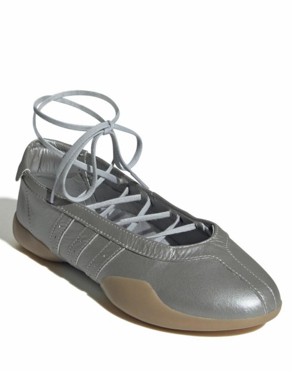 Adidas Sneakers Taekwondo Mei Ballet Gray Silver Leather Lace-Up Size 7.5 NEW